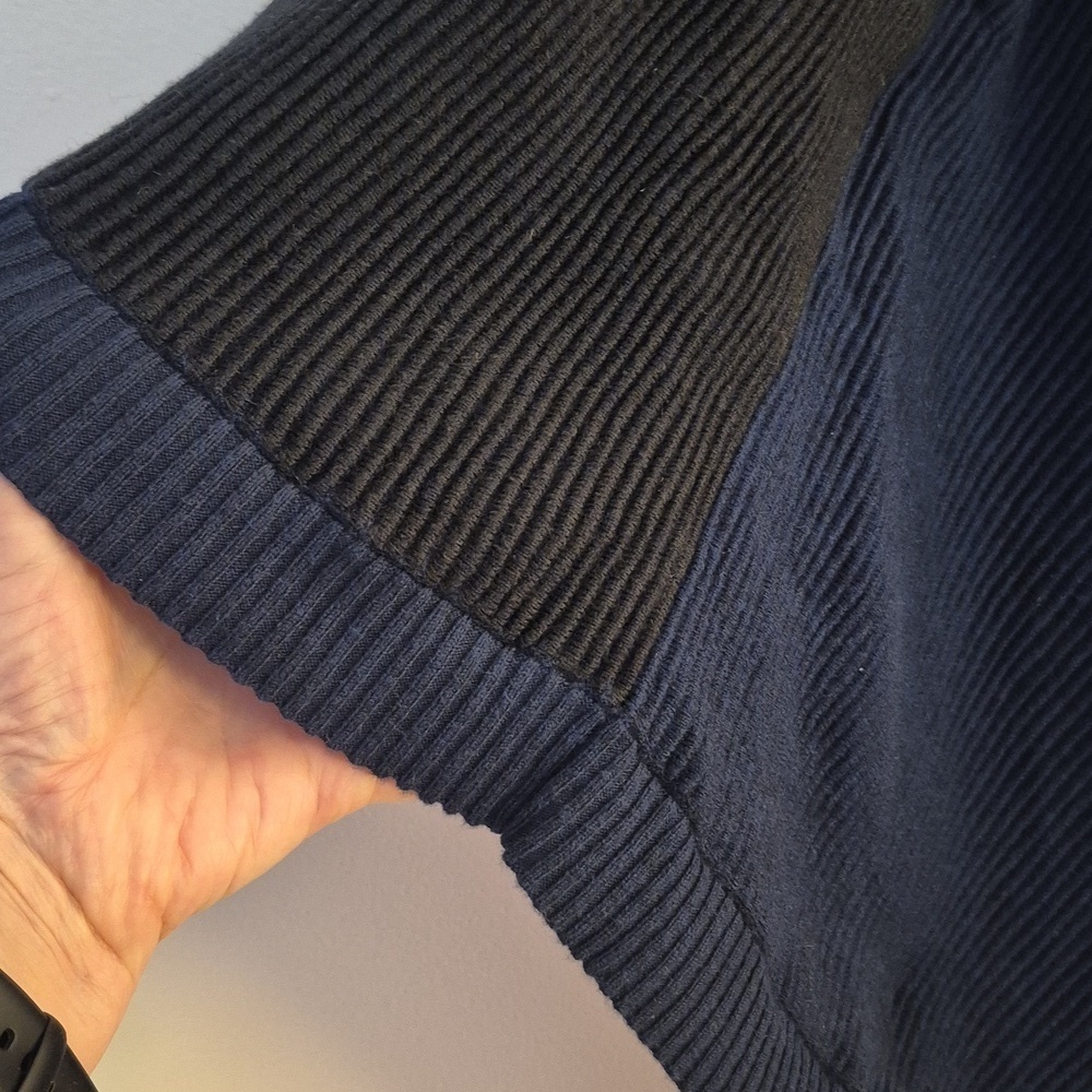 Lululemon Women's It All Lines Up Poncho Navy Black Cotton Yak  One Size - Picture 7 of 8